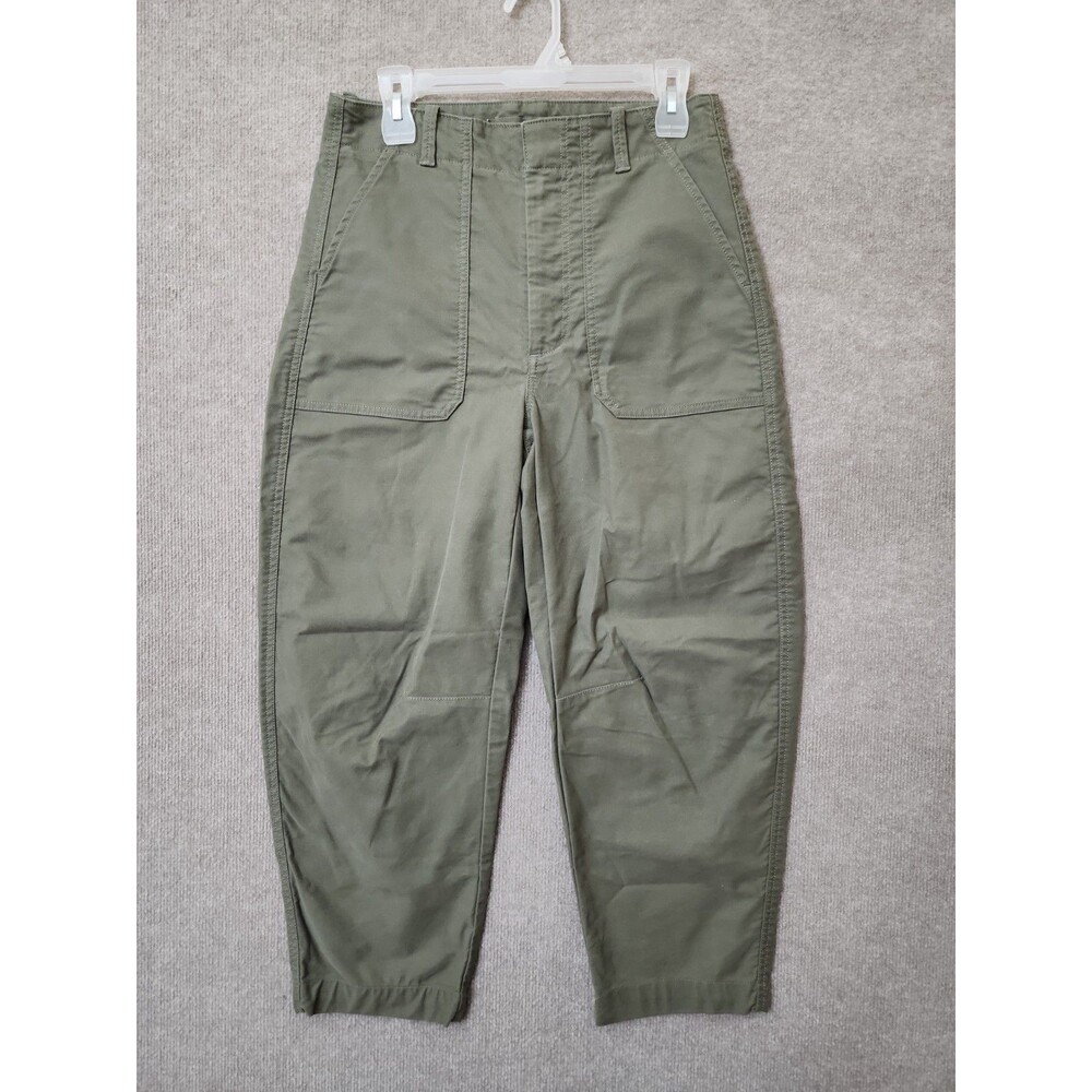 Banana Republic High Rise Barrel Utility Chino Pants Womens 6 Olive Green - Picture 3 of 10